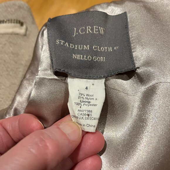 J. Crew by Nello Gori Stadium Cloth Coat Women's Size 4 Camel - Picture 12 of 14